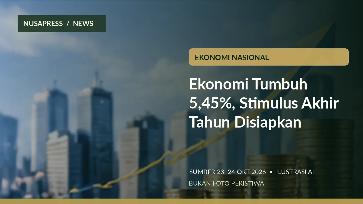 Ilustrasi editorial: pertumbuhan ekonomi 5,45 persen 2026; bukan foto dokumentasi peristiwa
