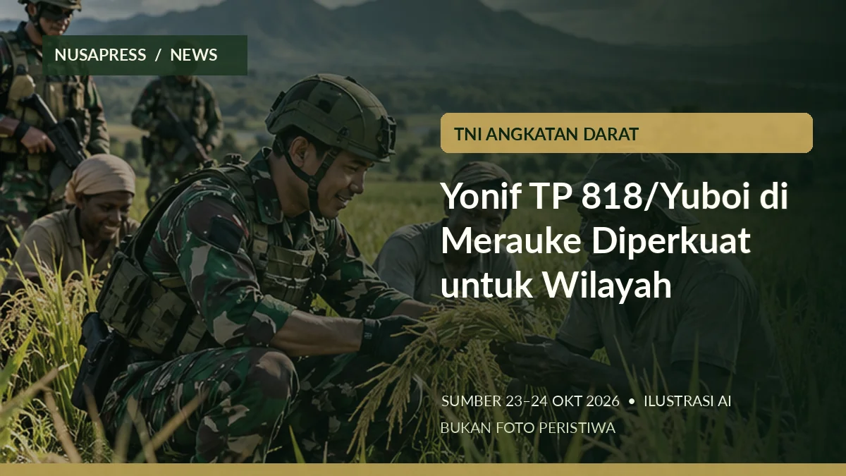 Ilustrasi editorial: Yonif TP 818 Yuboi Merauke; bukan foto dokumentasi peristiwa