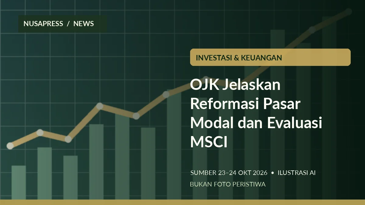 Ilustrasi editorial: OJK reformasi pasar modal MSCI; bukan foto dokumentasi peristiwa