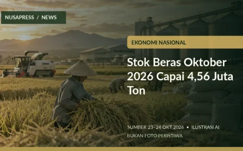Stok Beras Oktober 2026 Capai 4,56 Juta Ton
